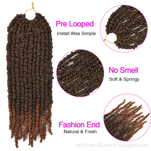 Hot selling Pre Passion Twist Crochet Hair synthetic Braiding Hair faux locs  Goddess twist foe